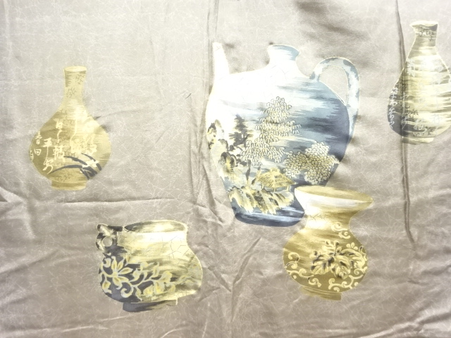 JAPANESE KIMONO / ANTIQUE CHAKI PATTERN MENS JUBAN